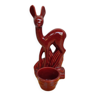 Art-Deco red ceramic doe