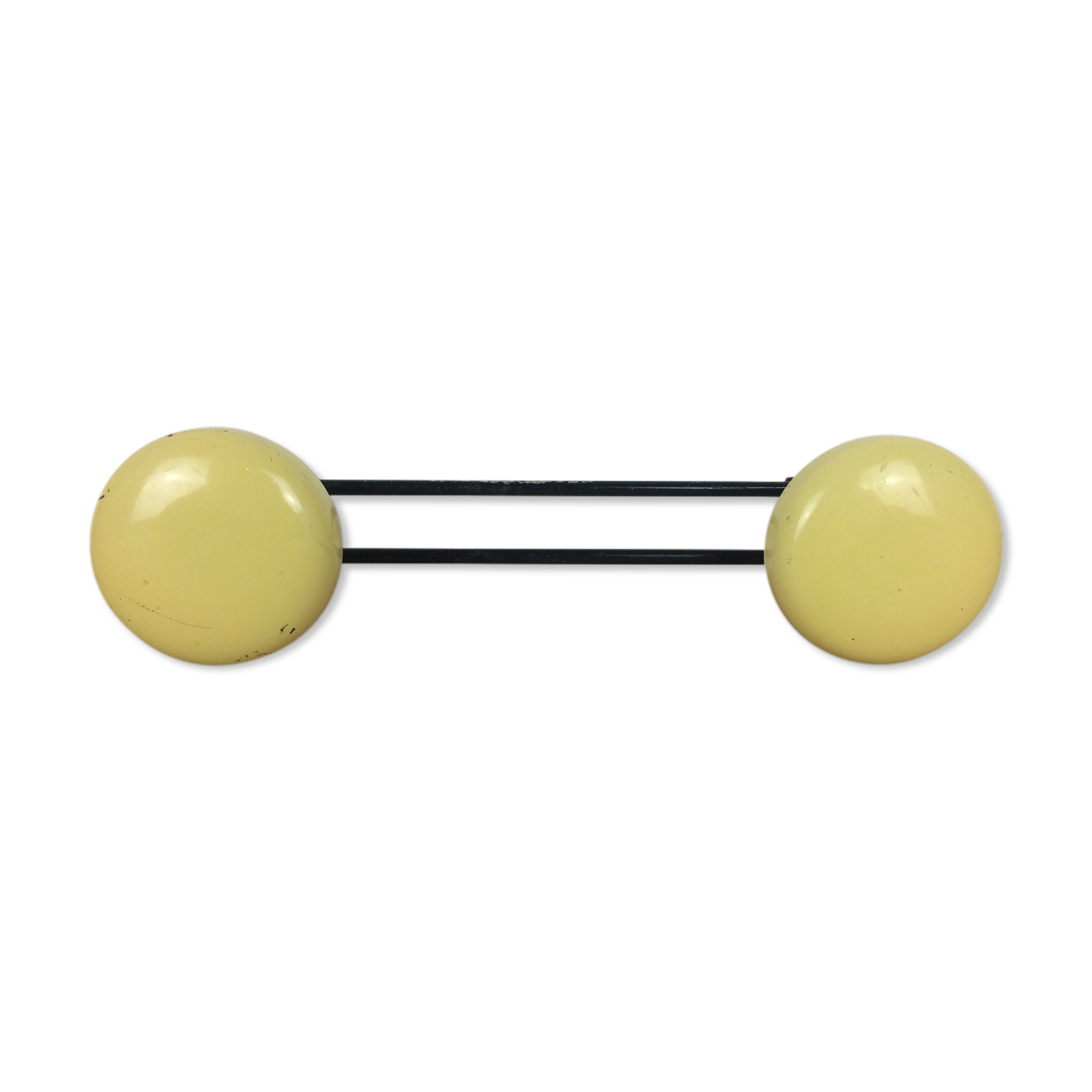 Double wall hook vintage yellow balls