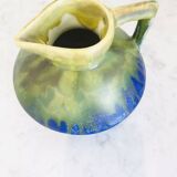 Small vintage blue and green vase – 1950s ceramic