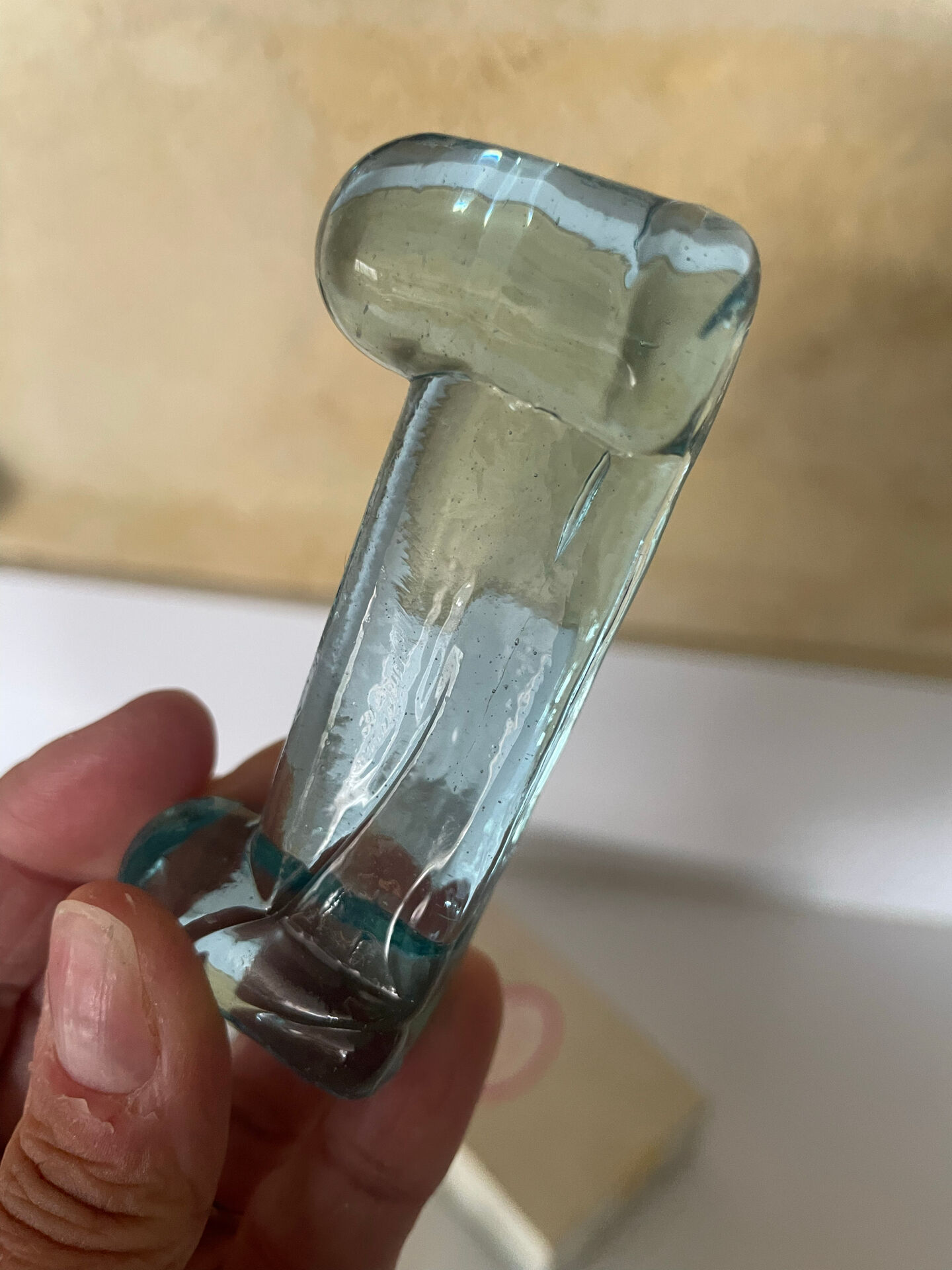 6 porte-couteaux bleus verrerie de Biot