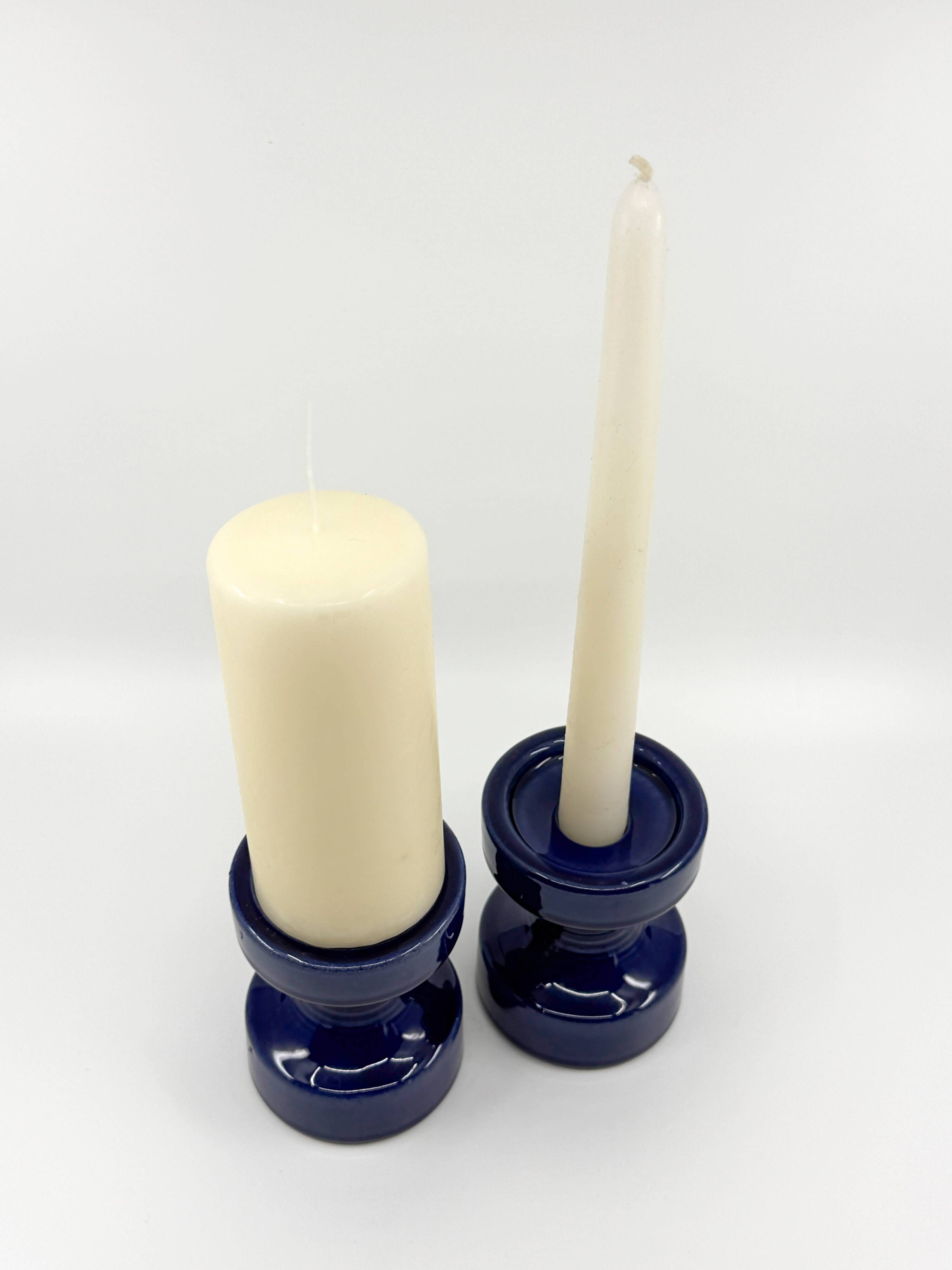 2 ceramic candle holders by Steuler • Design by Cari Zalloni • Circa 60-70