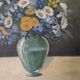 Antique still life painting, bohemian country decor