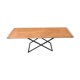 Wooden coffee table metal base