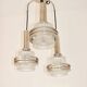 Modern pendant lamp, 1970s, metal and glass, 3xE27