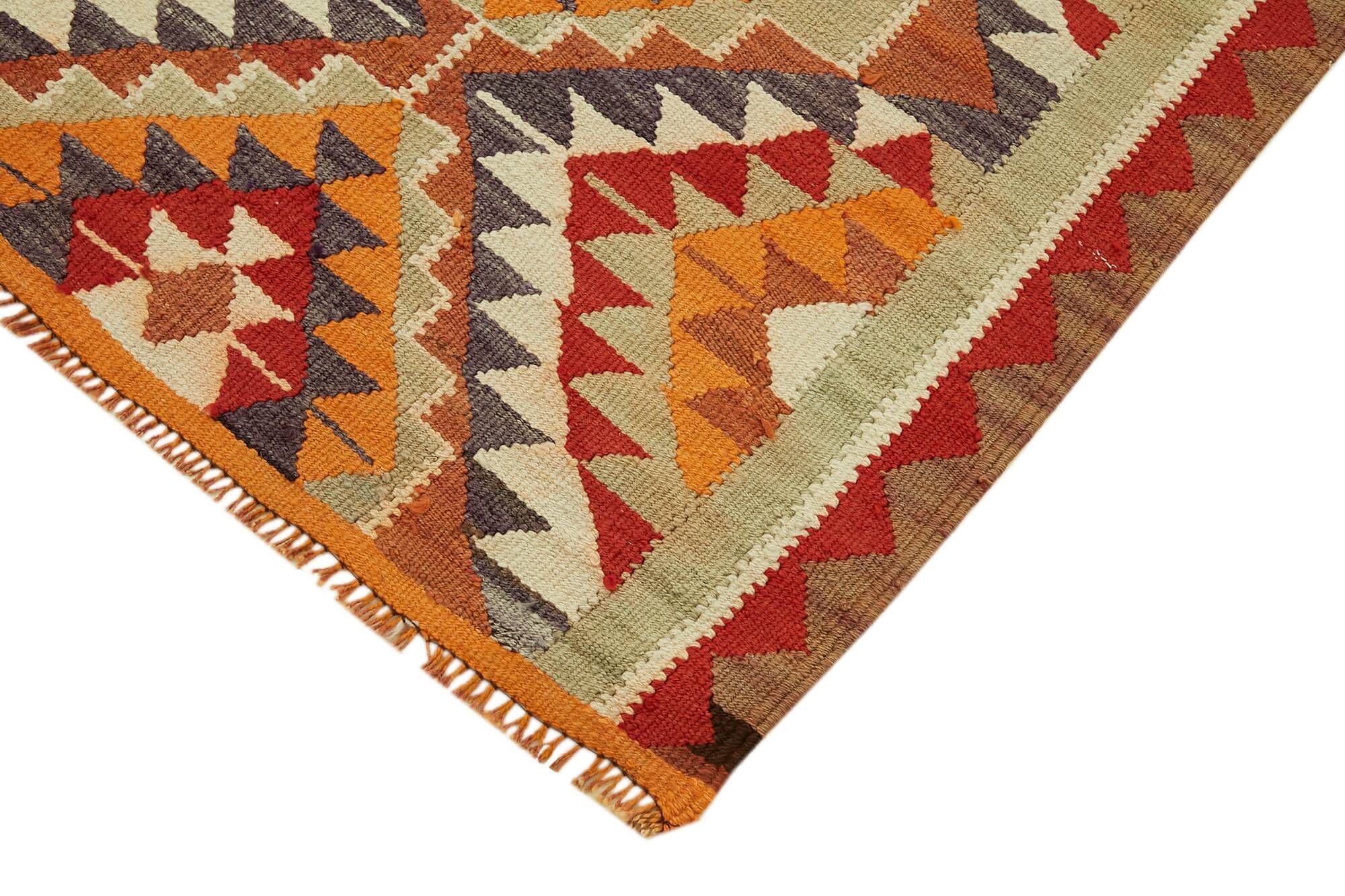 Turkish Handwoven Vintage Herki Kilim 98 cm x 320 cm