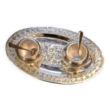 Silver-plated table salt and pepper shaker