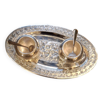 Silver-plated table salt and pepper shaker