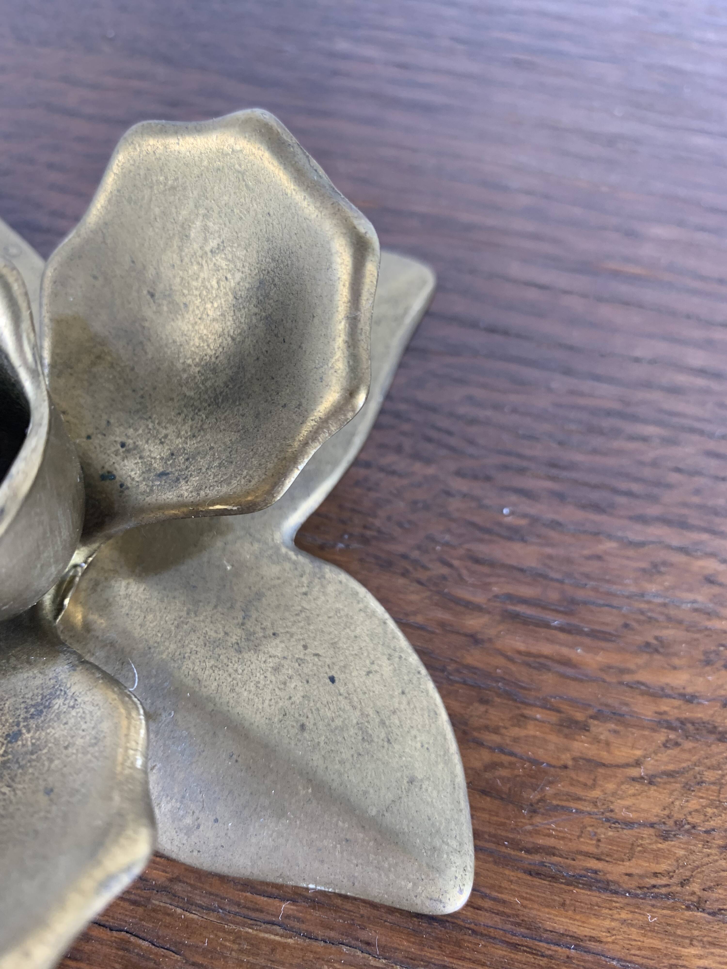 Brass Flower Candle Holder, 1970