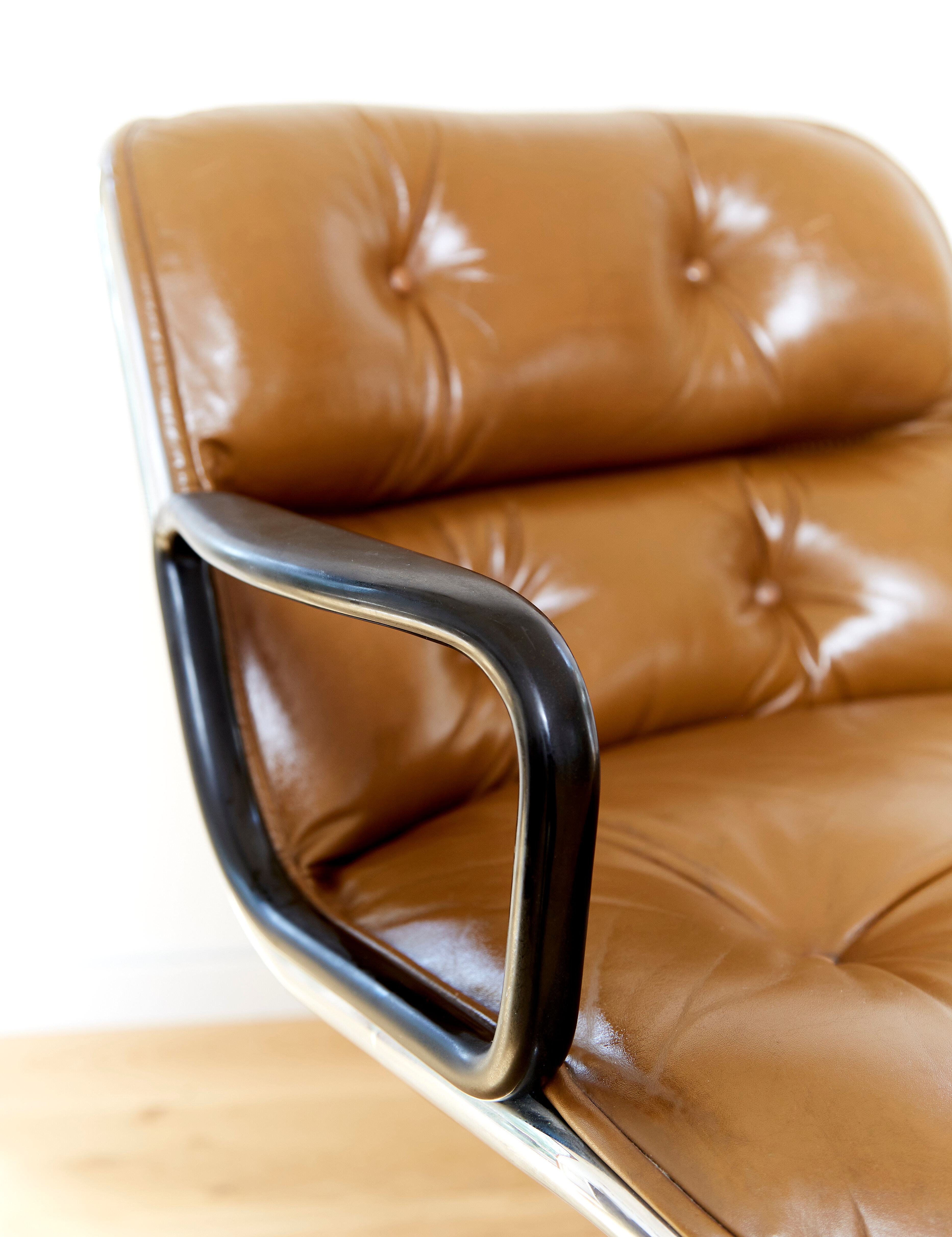 Charles Pollock Leather Executive Chair for Knoll International