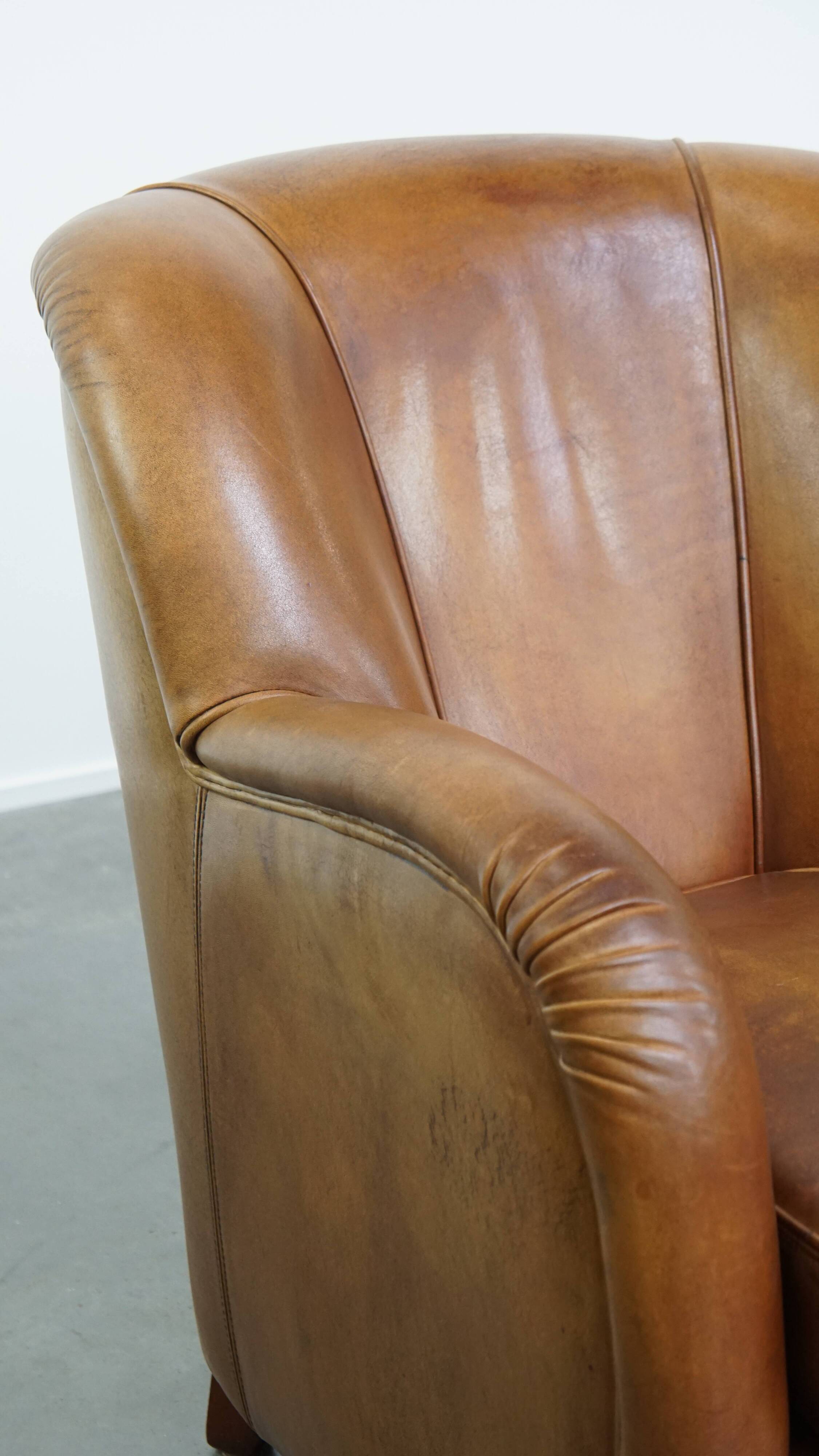 Set of 2 Sheepskin Leather Design Armchairs