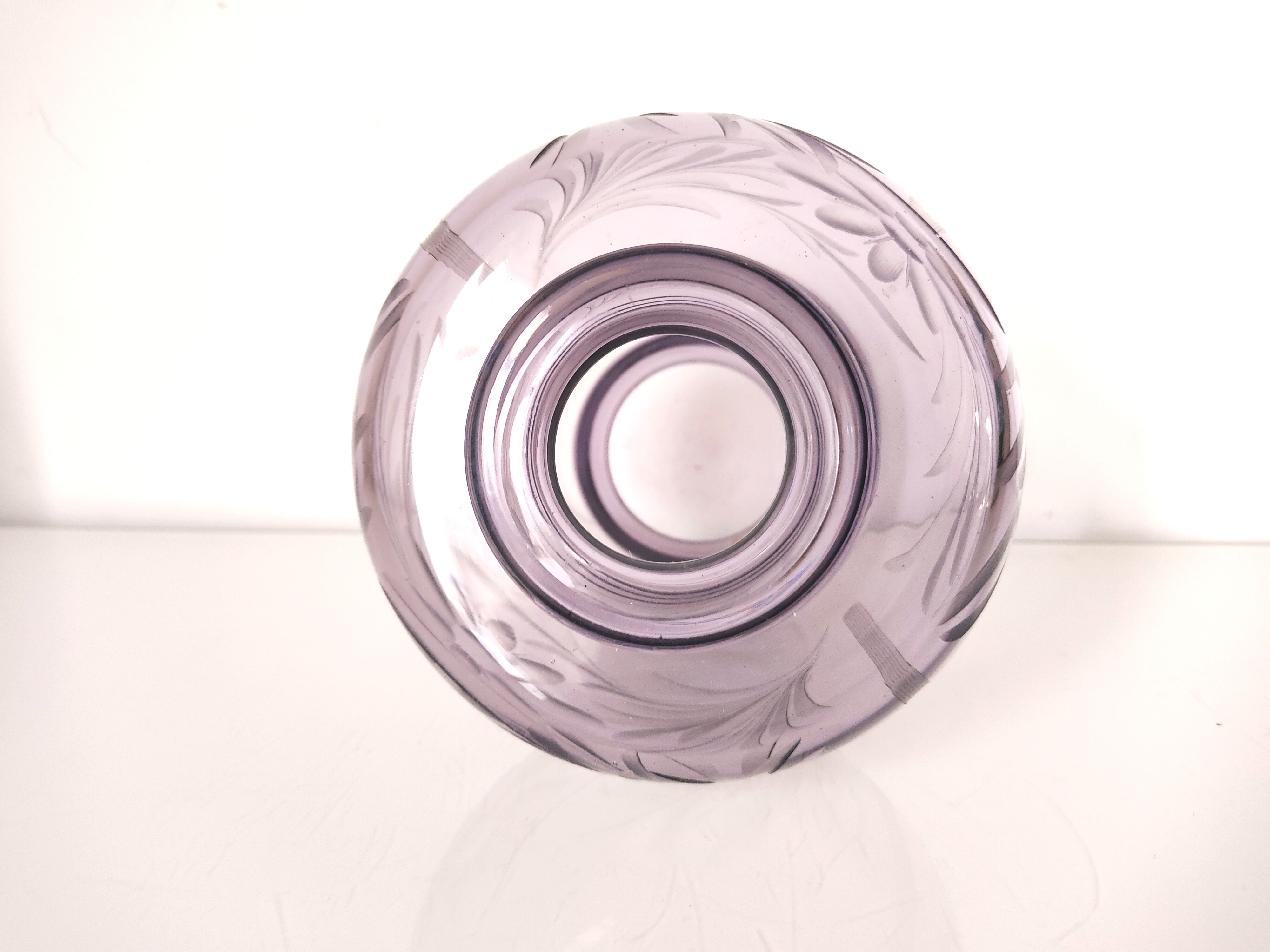 Purple crystal vase