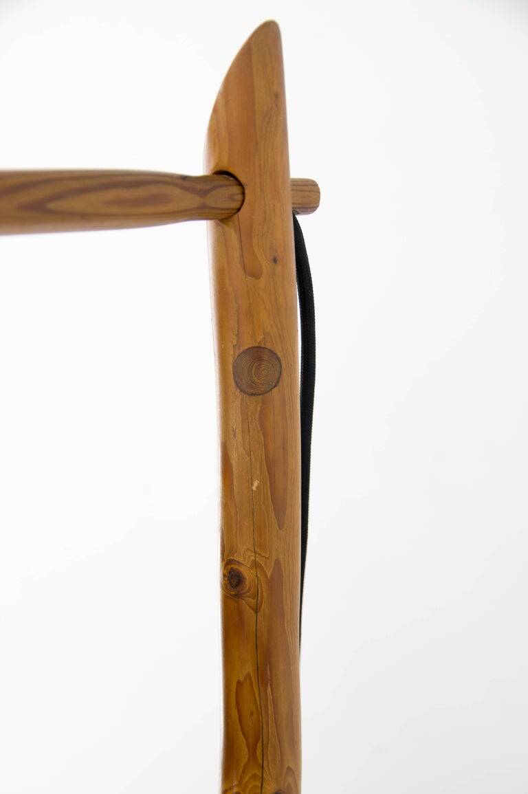 1960s Mid-Century Modern Sculptural Wooden and Veneer Floor Lamp
