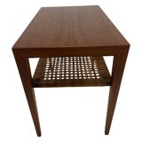 Mid century teak and cane side table by Severin Hansen, Denmark 1950s