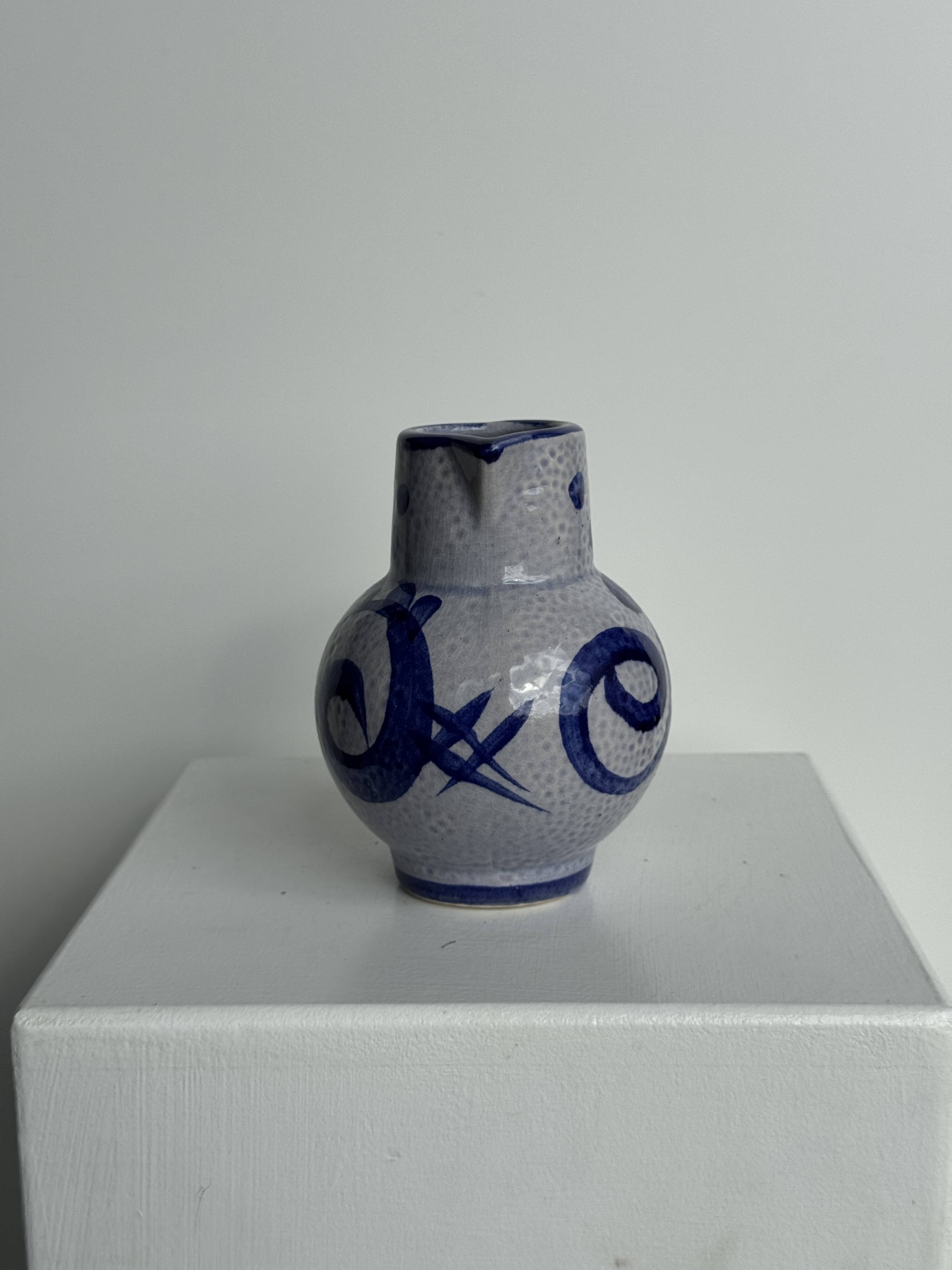 Blue mini carafe West Germany H14.5