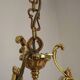 Mid Century Louis XV style cage chandelier - 6 arms - Brass and Crystal