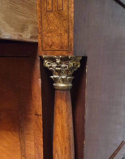 Empire-style bedside table in mahogany