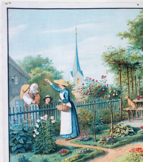 Tableau mural, vie du Village, 1949