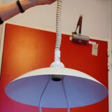 Vintage Delmas adjustable height white pendant light