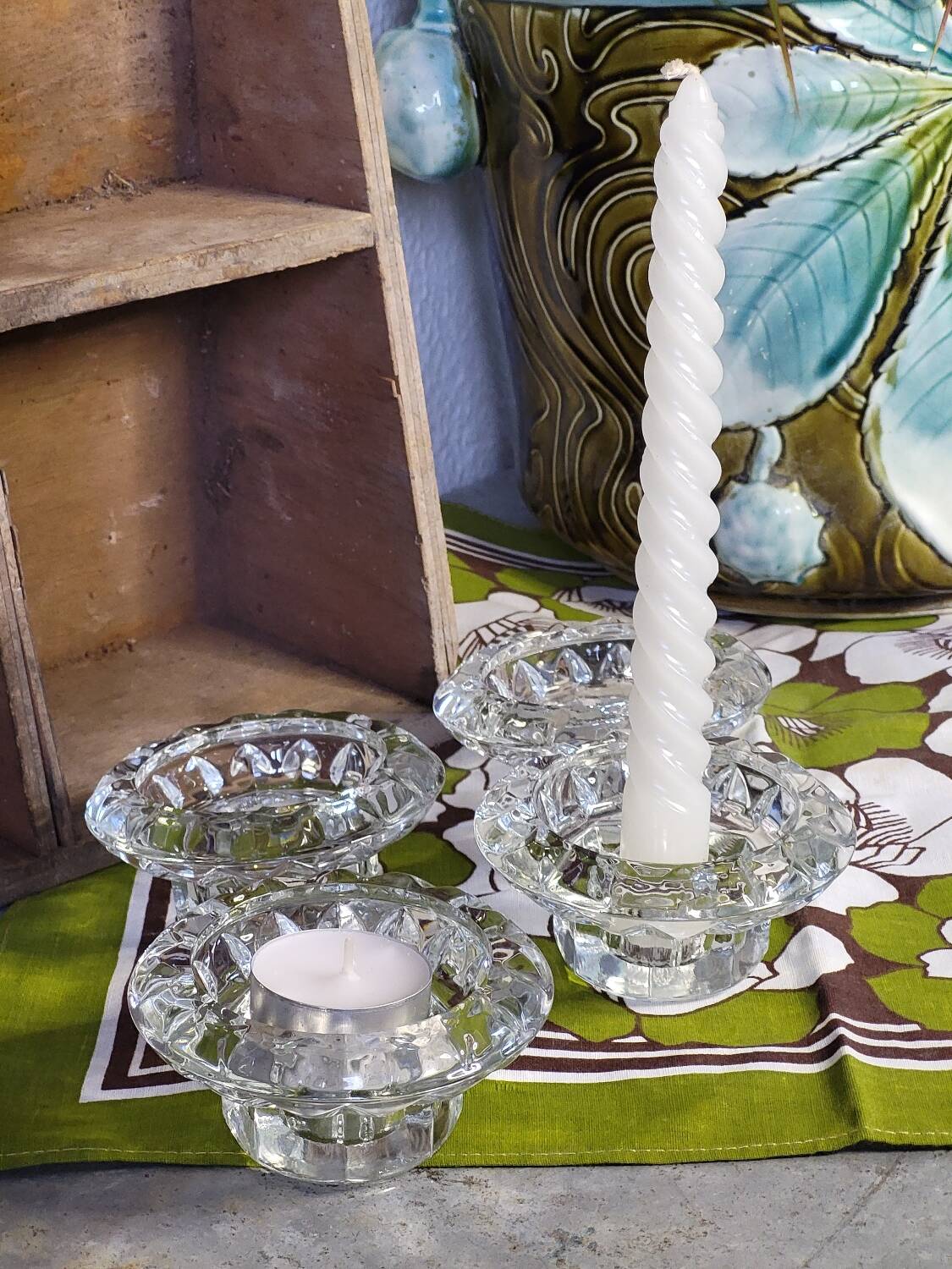 Glass candle holders