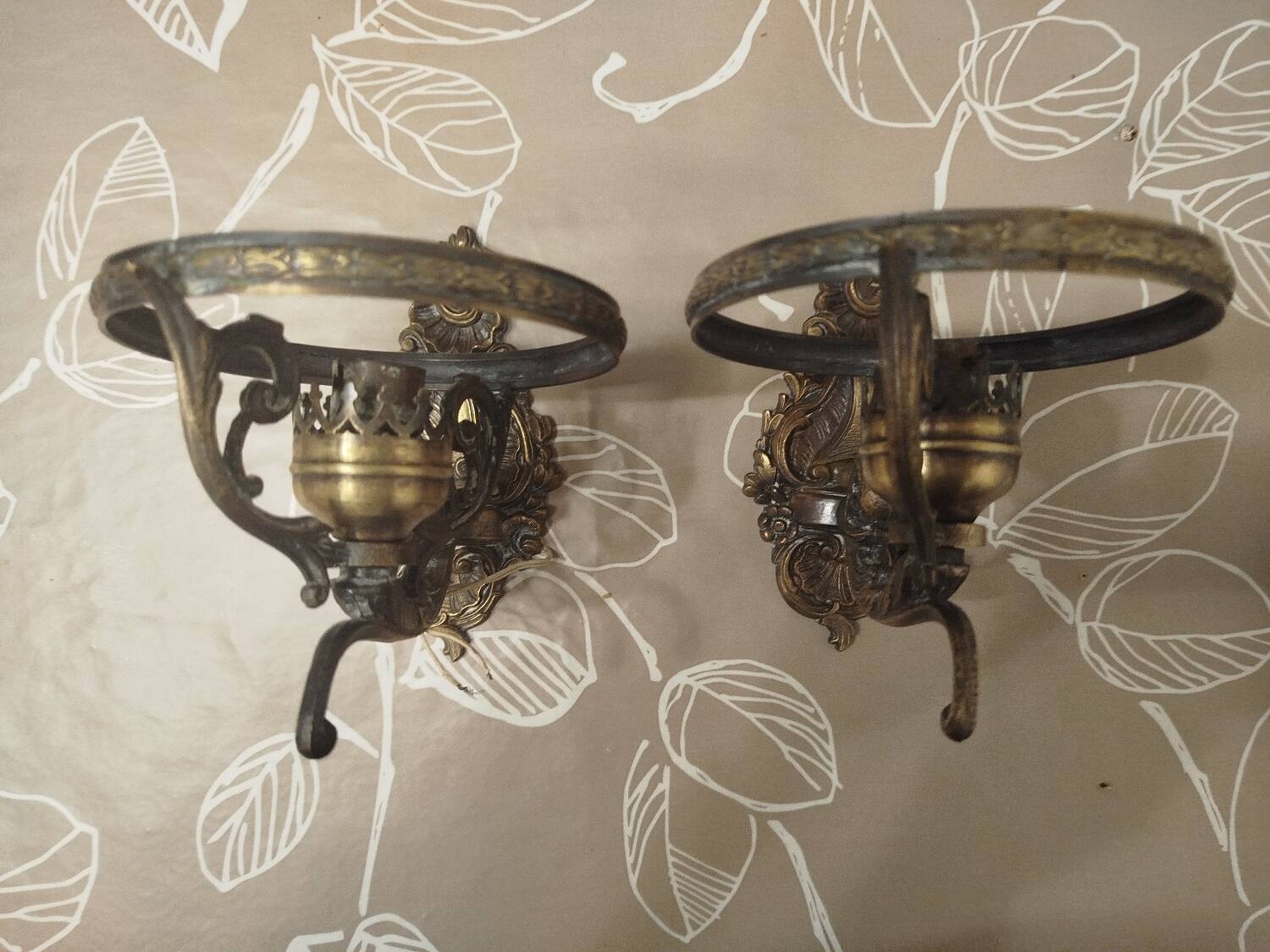 Appliques murales french vintage laiton