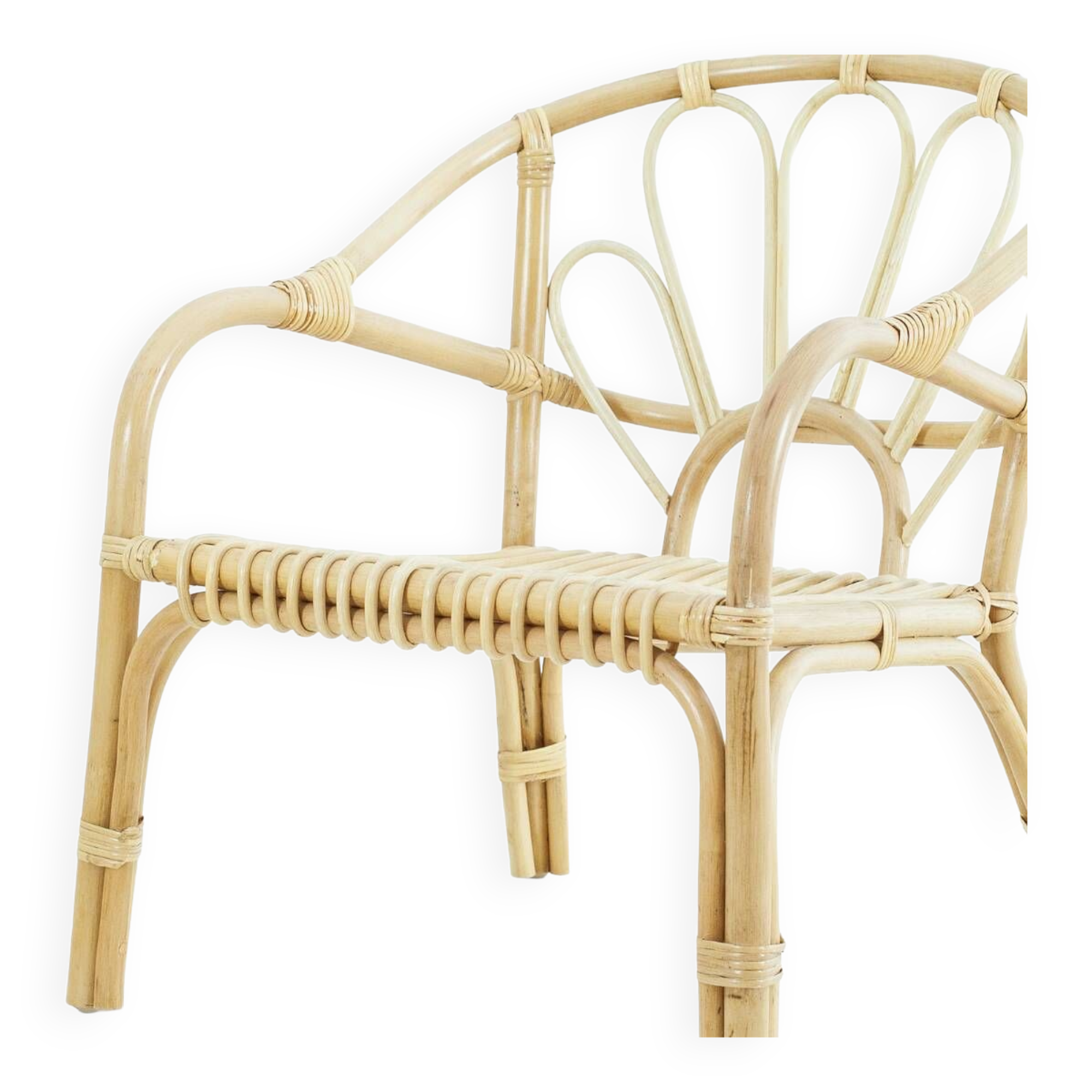 Small rattan chair with armrests for children SELINA