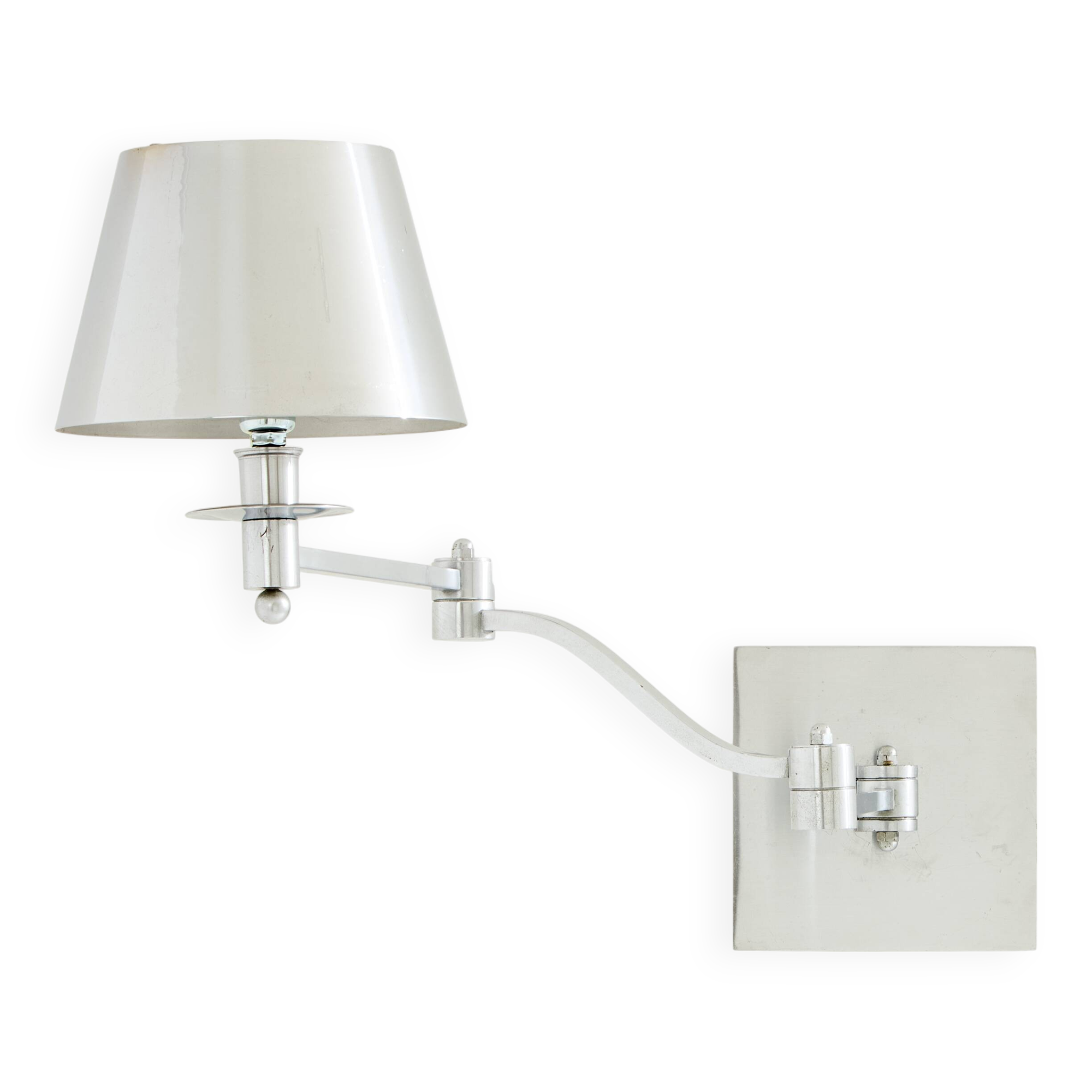 Maison Charles adjustable wall light, brushed steel, circa 1960
