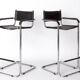 2 Elegant 1990s Cantilever Chairs – Chromed Metal Frame, Artificial Leather