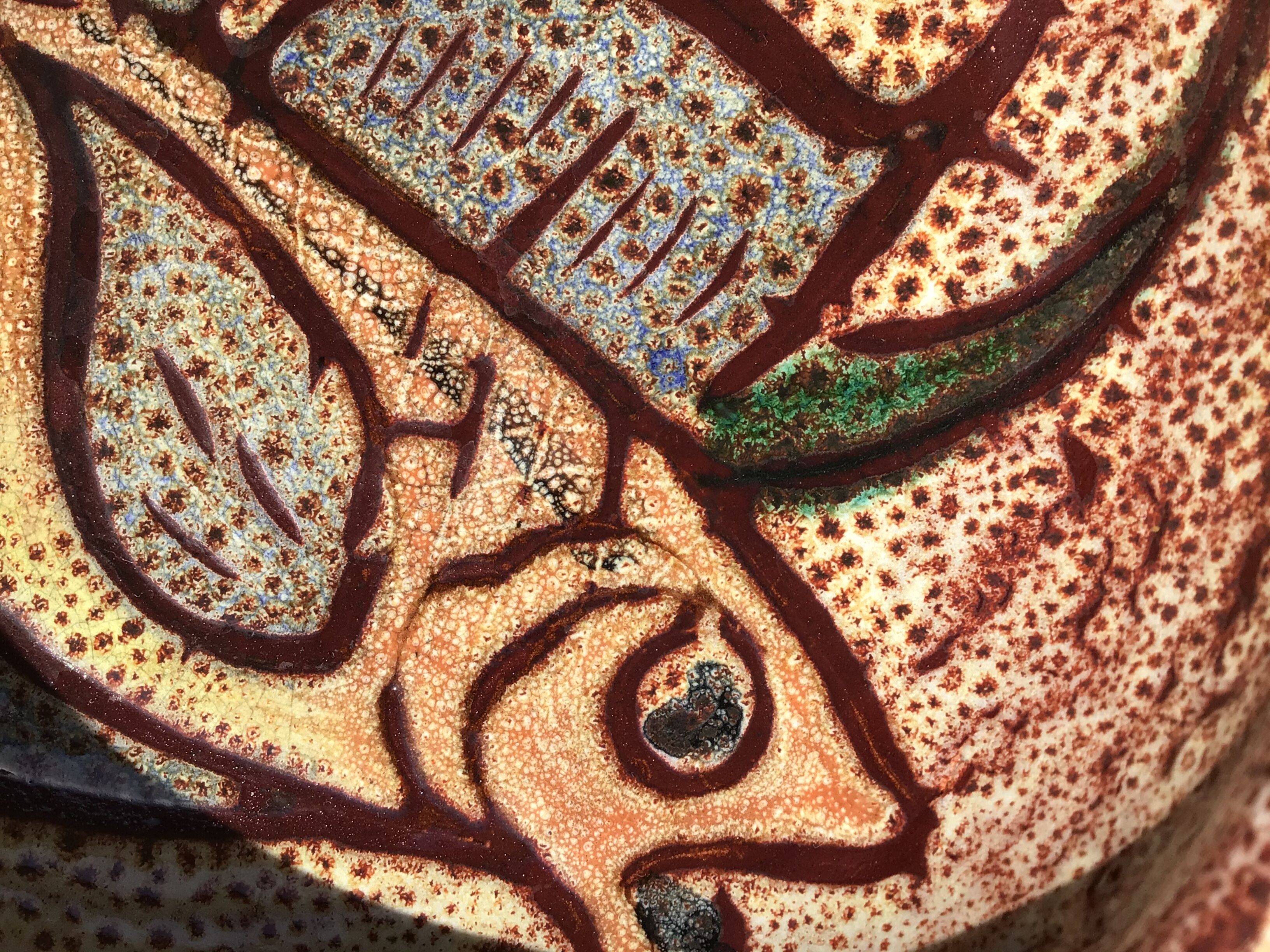 Skill pan Vallauris fish decoration