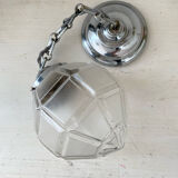 Art Deco glass and chrome pendant light