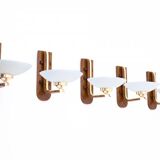 Set of five unique Art Deco wall lamps, Poland, 1950s.