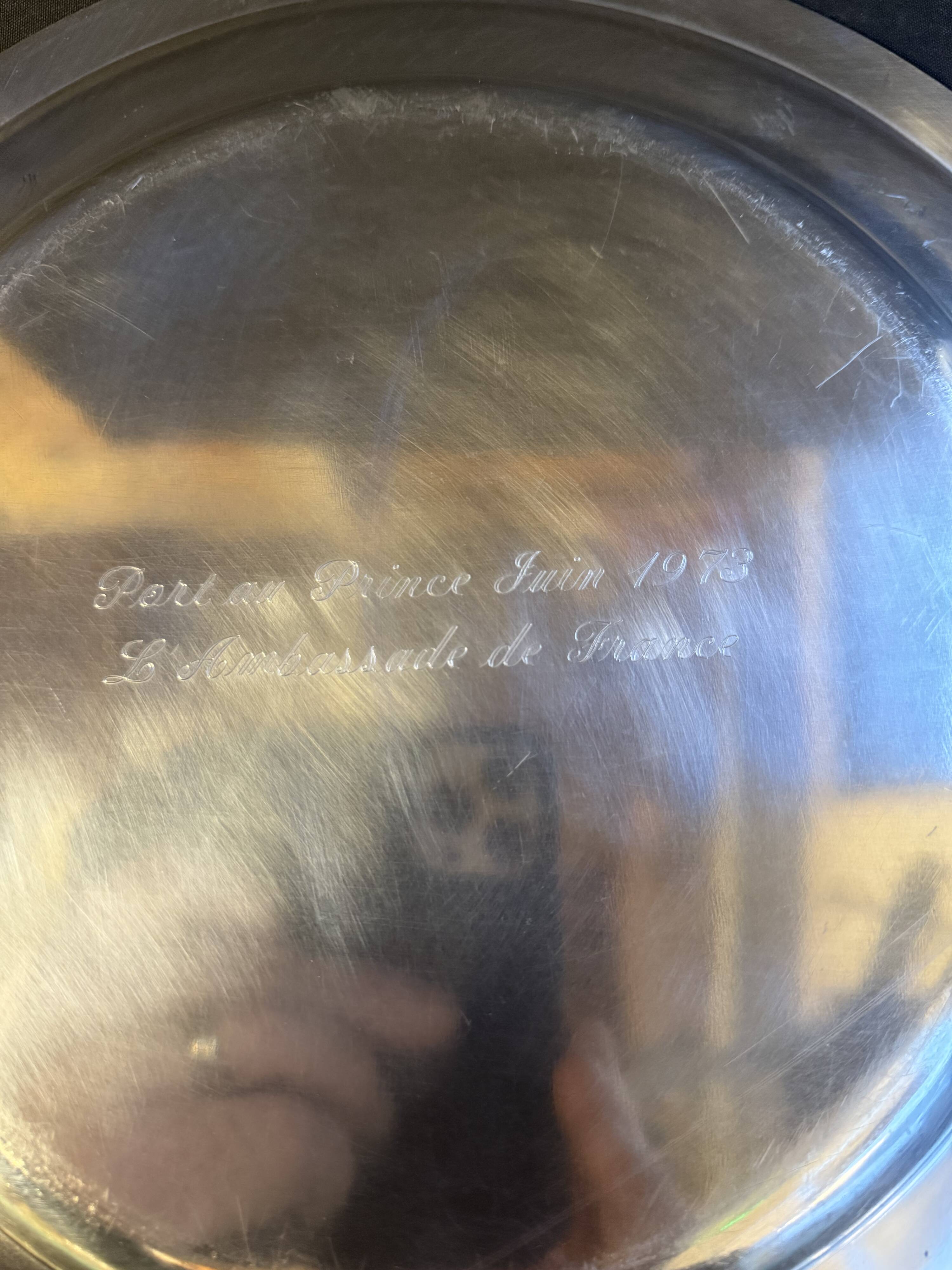 Large round serving dish – Silver-plated metal – Christofle