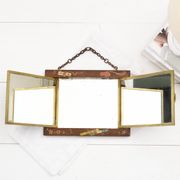 Antique Triptych Wall Mirror – Vintage 1940s Folding Dressing Table Mirror