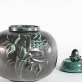 Large Art Deco Green Lidded Jar by Anna-Lisa Thomson for Upsala-Ekeby, 1930's
