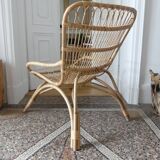 Natural rattan armchair