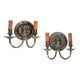 Pair of two-armed silver-plated bronze wall lights from Maison Charles, 1960.