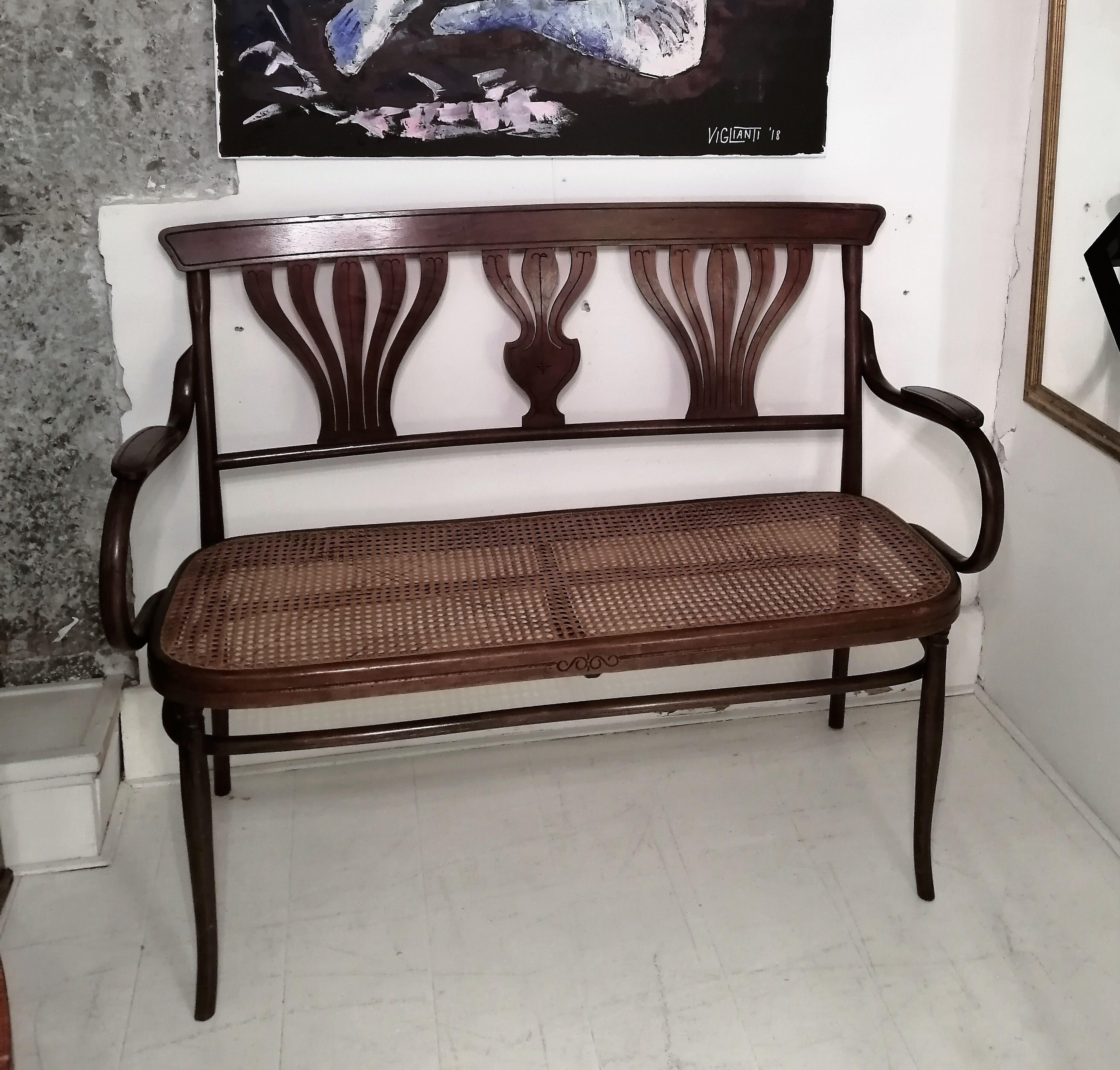 Bent wood bench