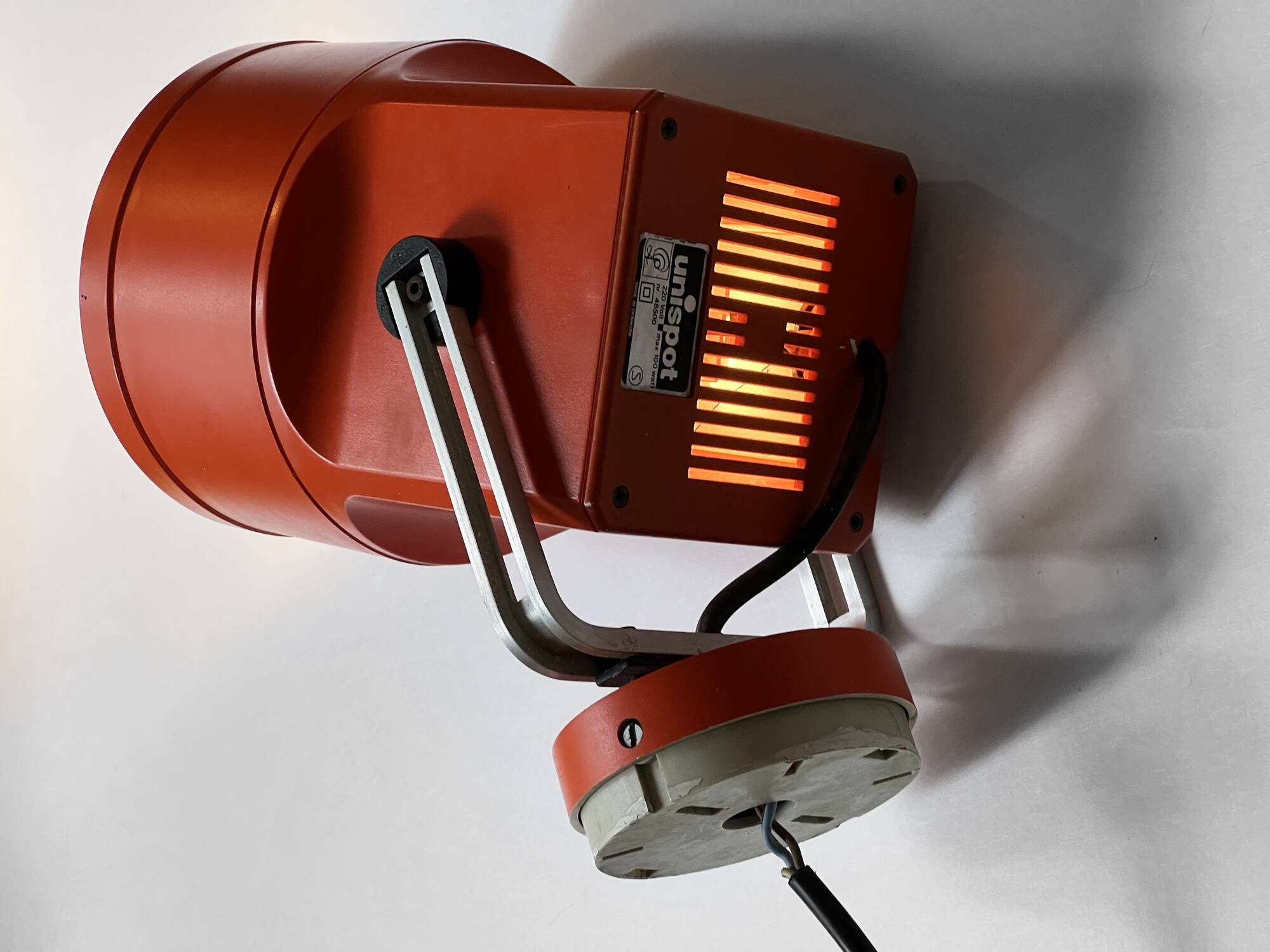 Orange spotlight "Unispot" by Bent Boysen for Louis Poulsen. Denmark 1970s