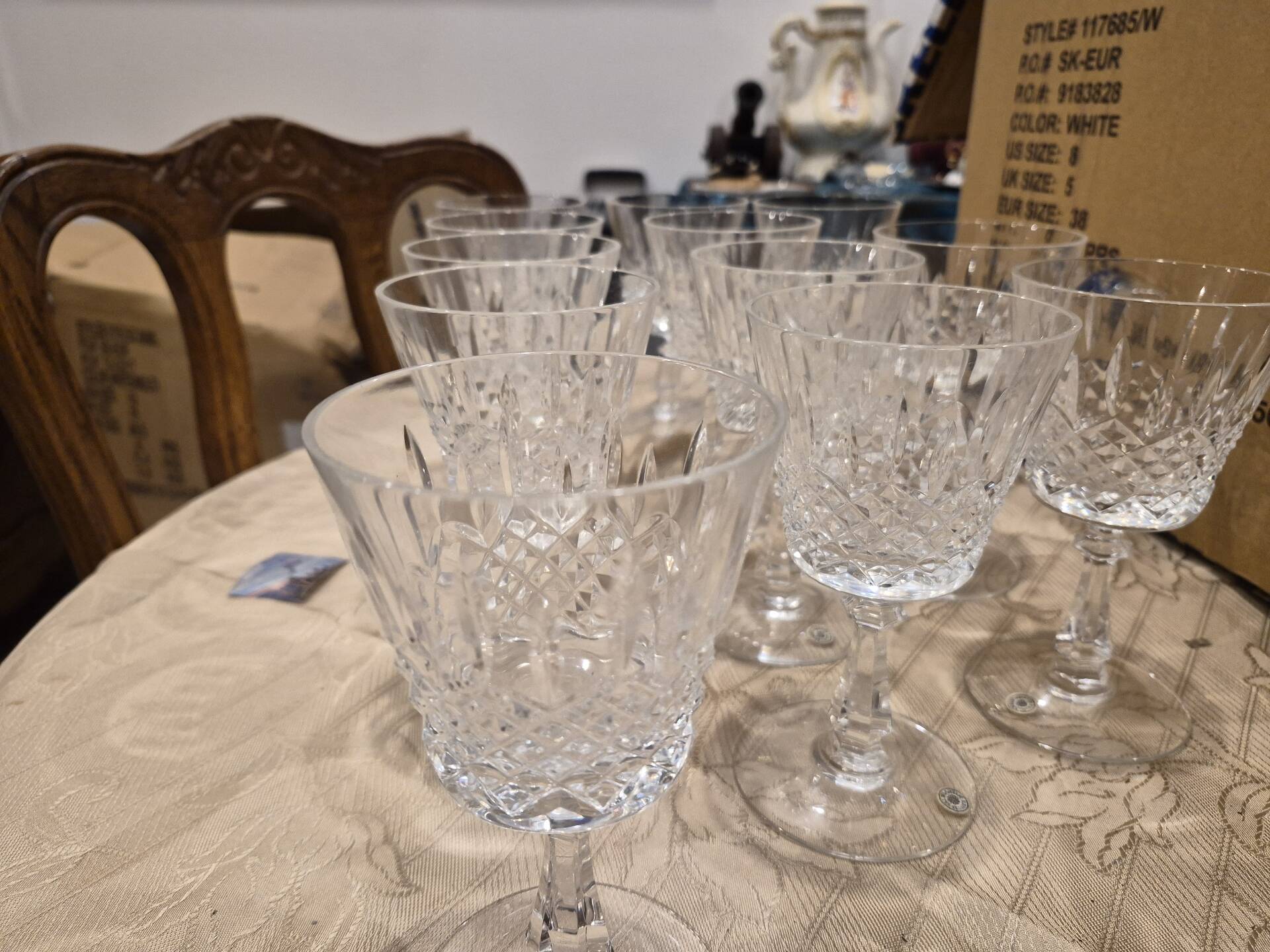 Lot de 12 verres à eau en cristal Val Saint-Lambert