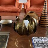 Lampadaire/lampe de table en laiton fleur de lotus, attr. Bottega Gadda, Italie, 1970