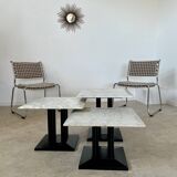 Italian design nesting marble coffee table set from the 70s vintage
