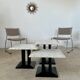 Italian design nesting marble coffee table set from the 70s vintage