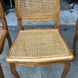 Set of 6 antique chairs in wood and cannage