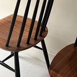 2 chaises scandinave en teck Fanett par Ilmari Tapiovaara, design 1950