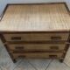 Vintage 1970s bamboo rattan 3-drawer chest of drawers.