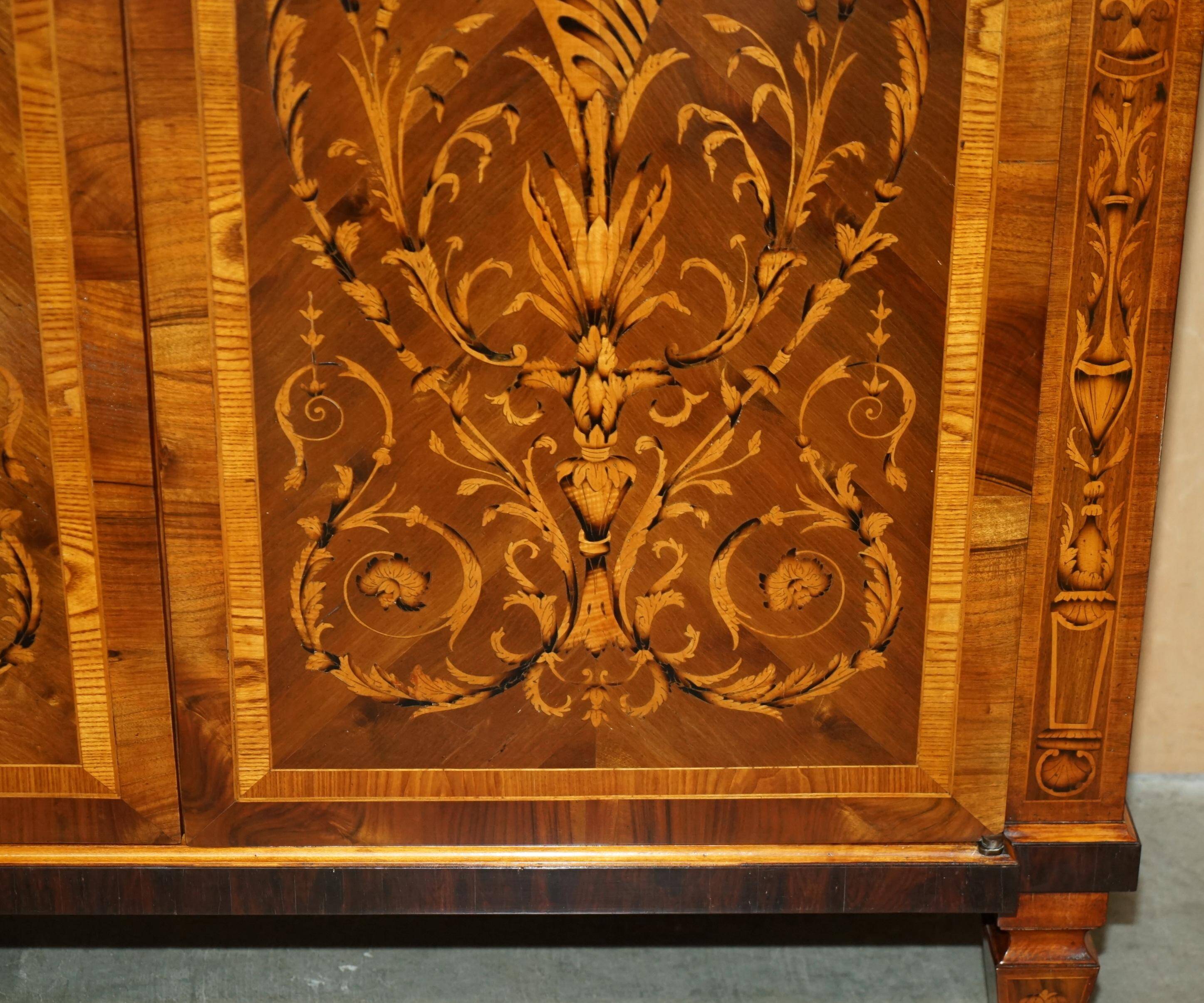 Vintage Regency style Italian marquetry wardrobe