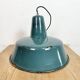 Large Industrial Petrol Enamel Factory Pendant Lamp, 1960s