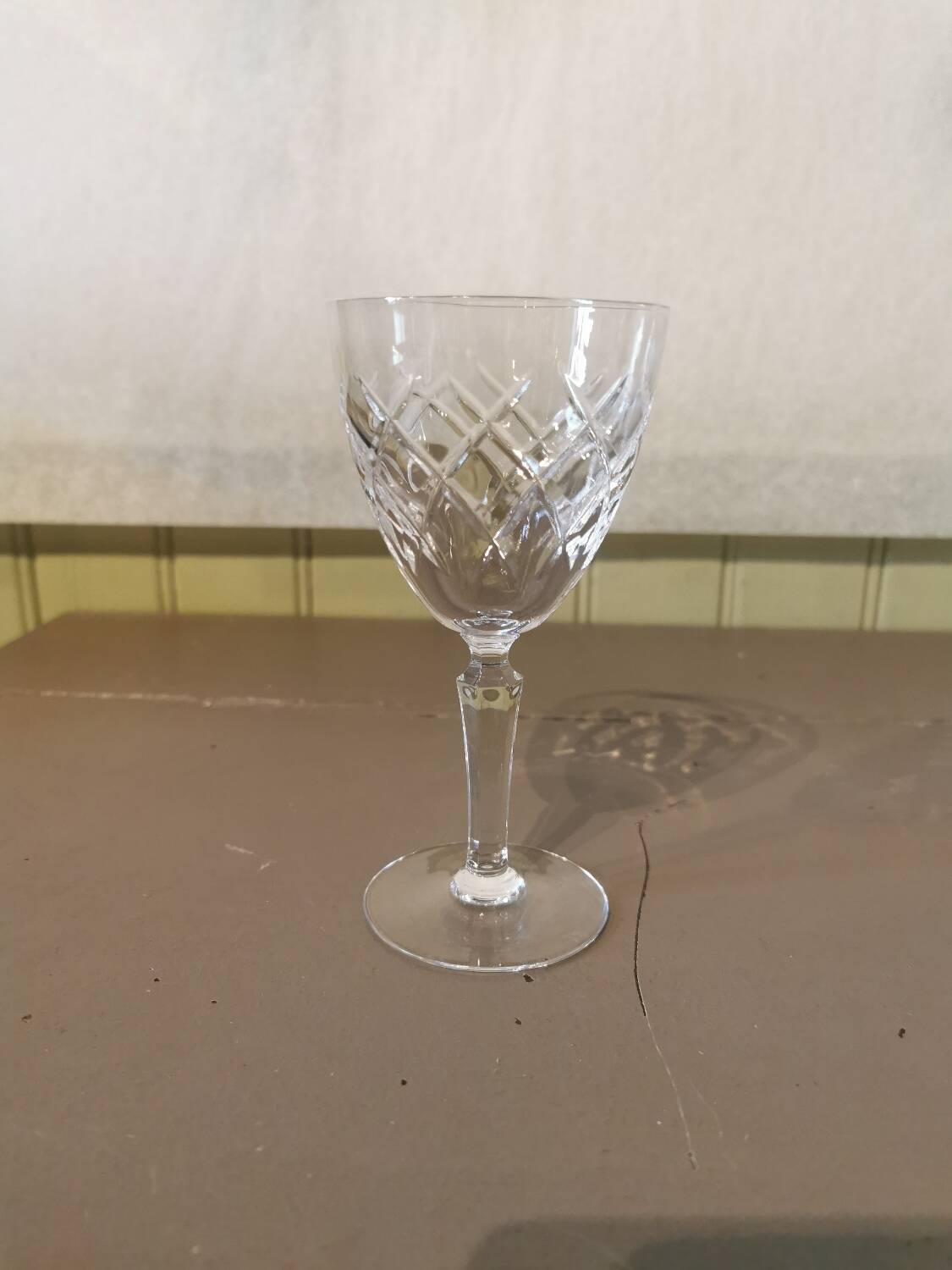 Set of 7 antique cut crystal glasses