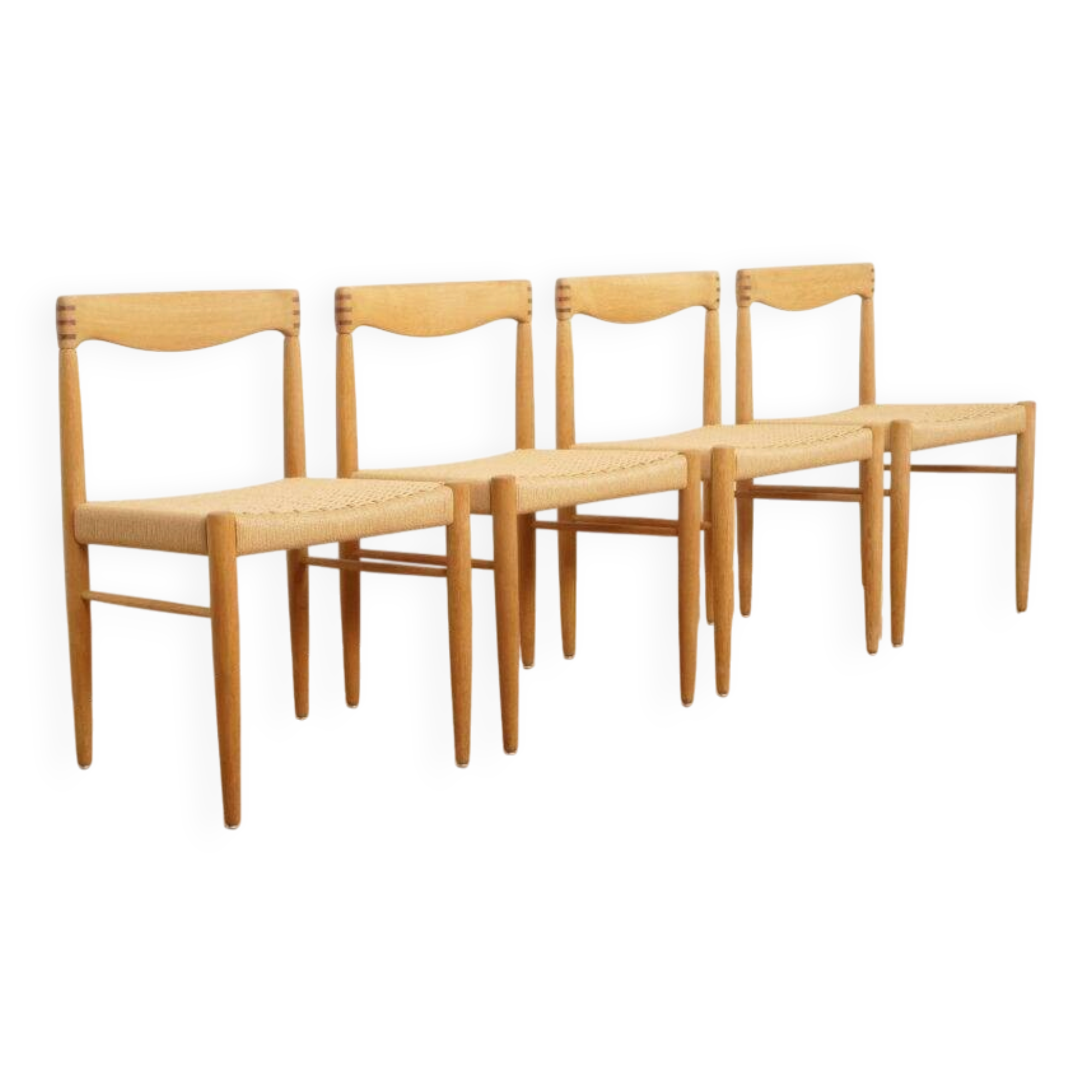 4 x dining chair | Bramin | H.W. Klein | Soaped oak | Restored