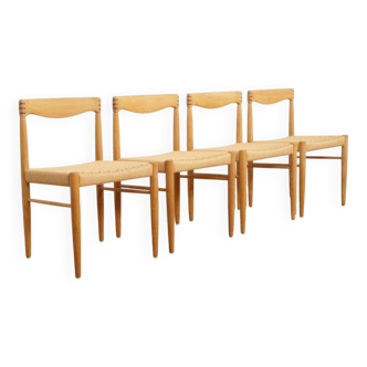 4 x dining chair | Bramin | H.W. Klein | Soaped oak | Restored