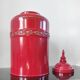 Large decorative red lacquered metal teapot - Vintage Asian style
